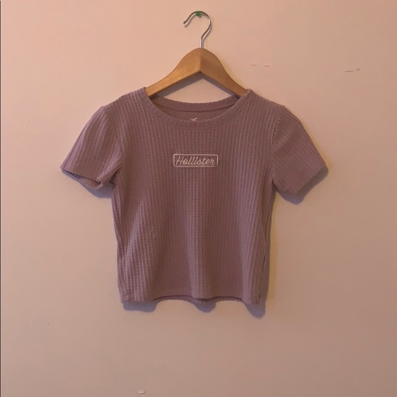 Hollister Lavender Knit Crop Tee - Picture 3 of 4